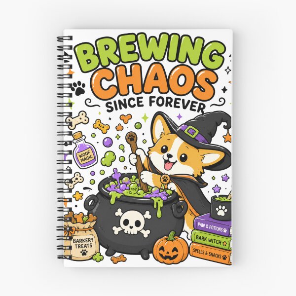 Item preview, Brewing Chaos Since Forever Funny Corgi Witch Halloween Shirt designed and sold by MaynyStudio.