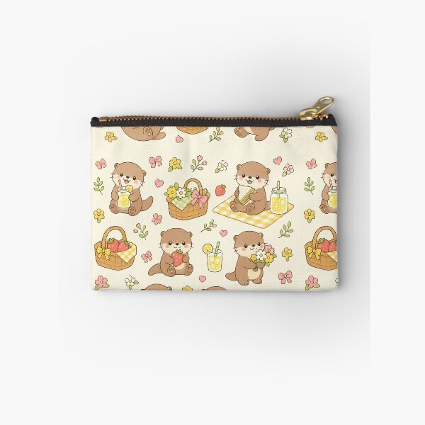 Item preview, Otter Lemonade Picnic Kawaii Pattern designed and sold by Soft Berry Studio.