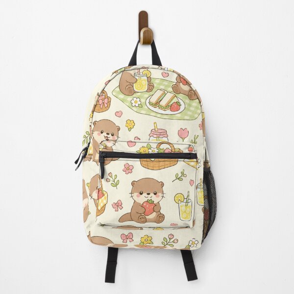 Item preview, Otter Lemonade Picnic Kawaii Pattern designed and sold by Soft Berry Studio.