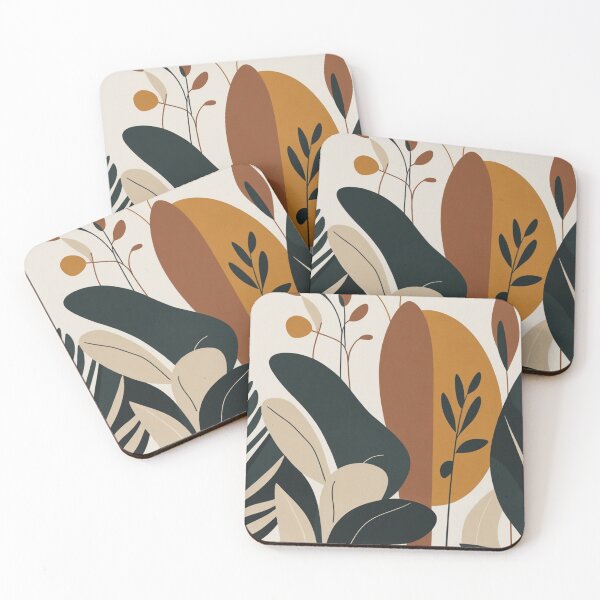 Item preview, Abstract Leaf Wall Art Earth Tones designed and sold by EnmarcArt.
