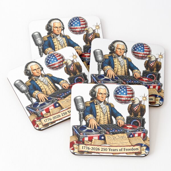 Item preview, DJ George Washington 4th of July Party Patriotic Design designed and sold by Zara Art House.