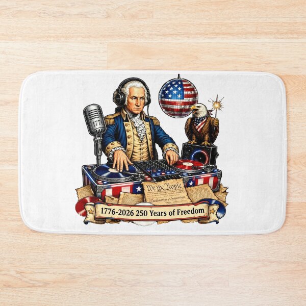 Item preview, DJ George Washington 4th of July Party Patriotic Design designed and sold by Zara Art House.