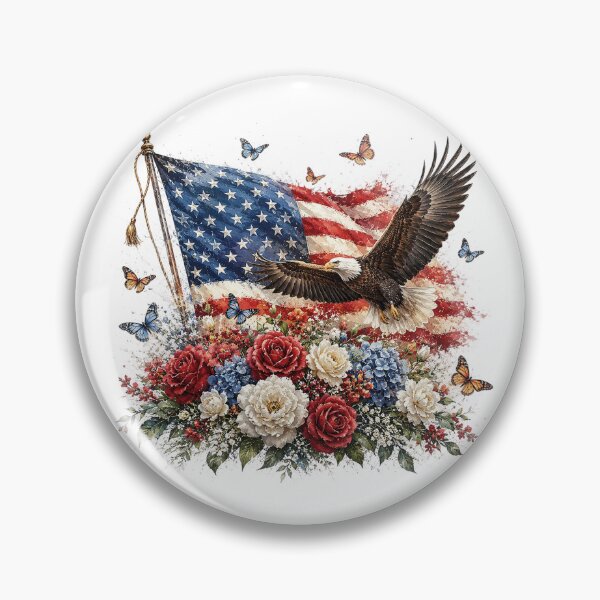 Item preview, American Eagle Patriotic Floral USA Design designed and sold by PetalGarden.