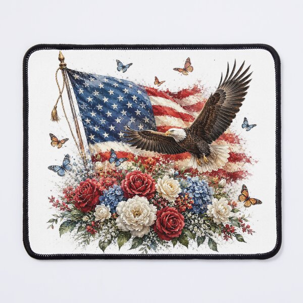 Item preview, American Eagle Patriotic Floral USA Design designed and sold by PetalGarden.