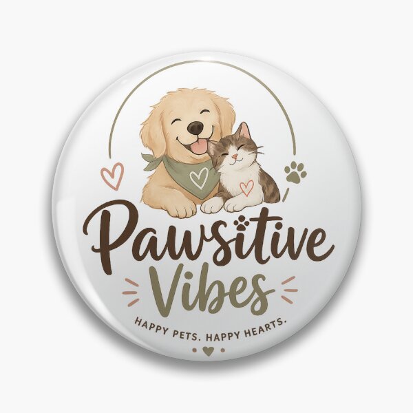 Item preview, Pawsitive Vibes Only | Happy Pets Lover T-Shirt & Sticker designed and sold by CreativeNest Prints.
