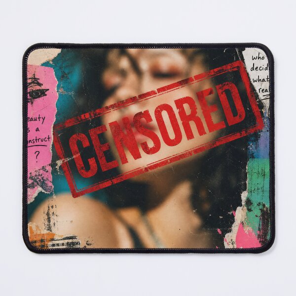 Item preview, CENSORED Dream Portrait – Surreal Mixed Media Collage Art designed and sold by Jandedan.