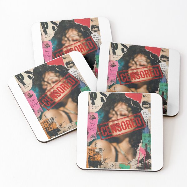 Item preview, CENSORED Dream Portrait – Surreal Mixed Media Collage Art designed and sold by Jandedan.