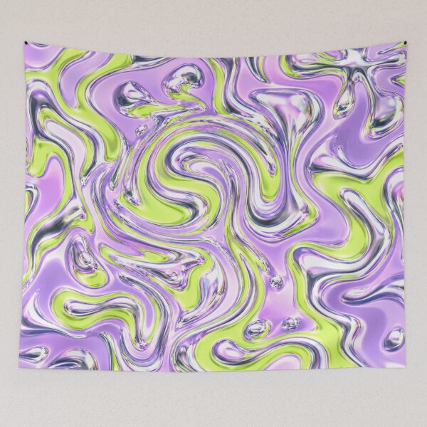 Item preview, Liquid Chrome Lime and Lavender Swirl designed and sold by Owcomm.