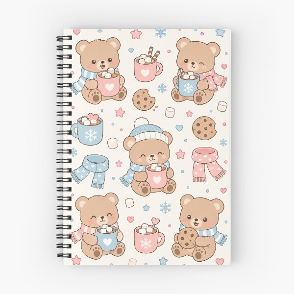 Item preview, Teddy Bear Hot Cocoa Kawaii Pattern designed and sold by Soft Berry Studio.