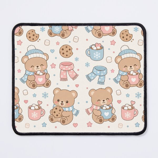 Item preview, Teddy Bear Hot Cocoa Kawaii Pattern designed and sold by Soft Berry Studio.