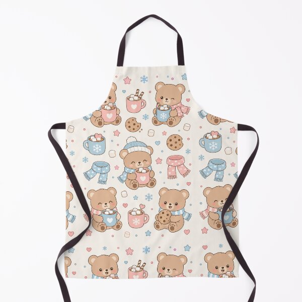 Item preview, Teddy Bear Hot Cocoa Kawaii Pattern designed and sold by Soft Berry Studio.