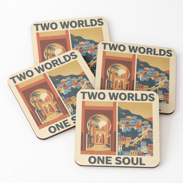 Item preview, Two Worlds One Soul — Morocco Chile Retro Poster designed and sold by KariGoStudio.