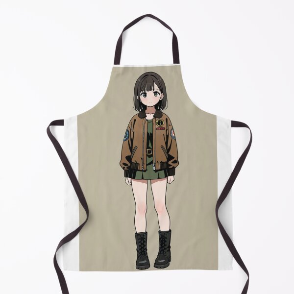 Item preview, Fashion - Woman in Brown Bomber Jacket Mini Skirt Combat Boots Anime designed and sold by AnimeShin.