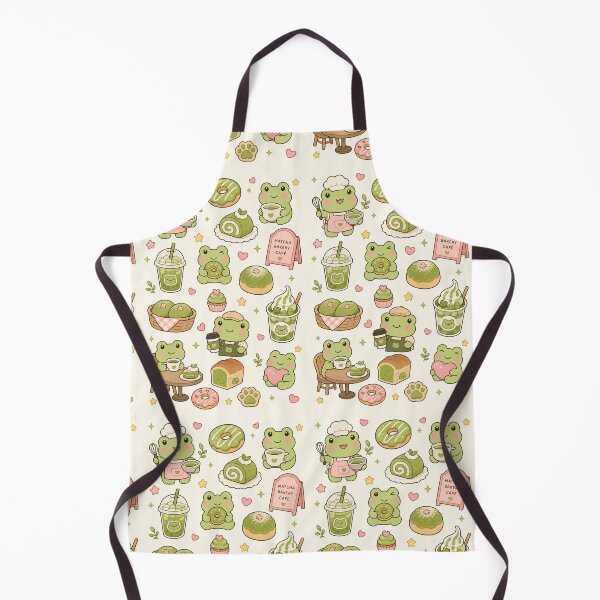 Item preview, Cozy Frog Matcha Bakery Kawaii Pattern designed and sold by Soft Berry Studio.