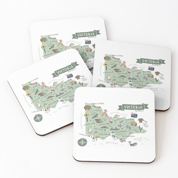 Item preview, Map of Victoria, Australia - Green designed and sold by Those Pencil Shavings.