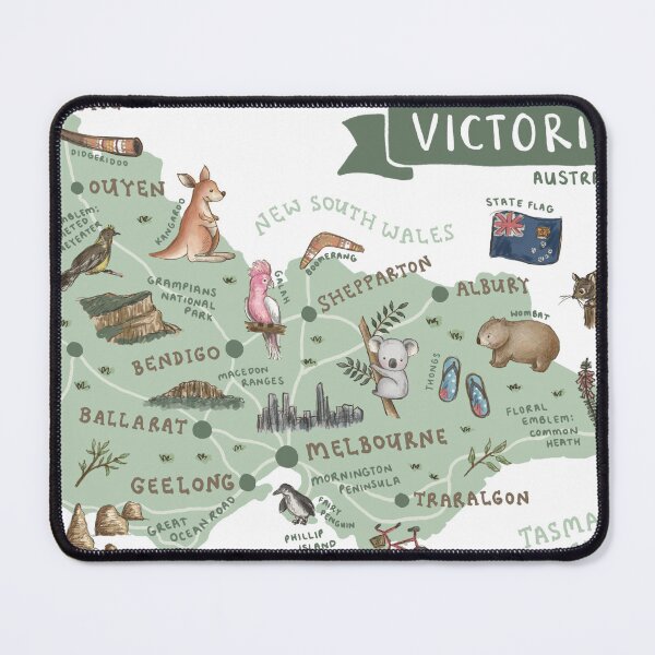 Item preview, Map of Victoria, Australia - Green designed and sold by Those Pencil Shavings.