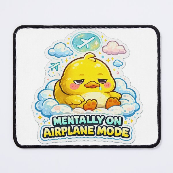 Item preview, Mentally On Airplane Mode Cute Duck Sticker designed and sold by DealHunterx.