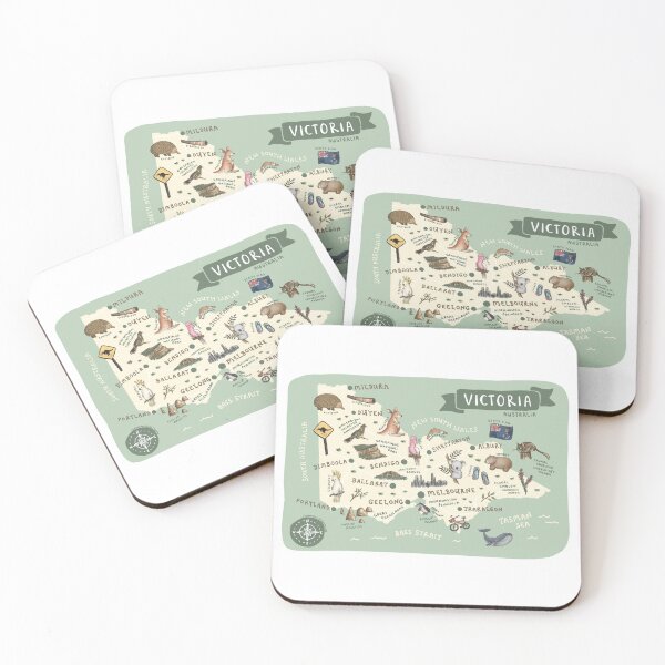 Item preview, Map of Victoria, Australia - Green designed and sold by Those Pencil Shavings.