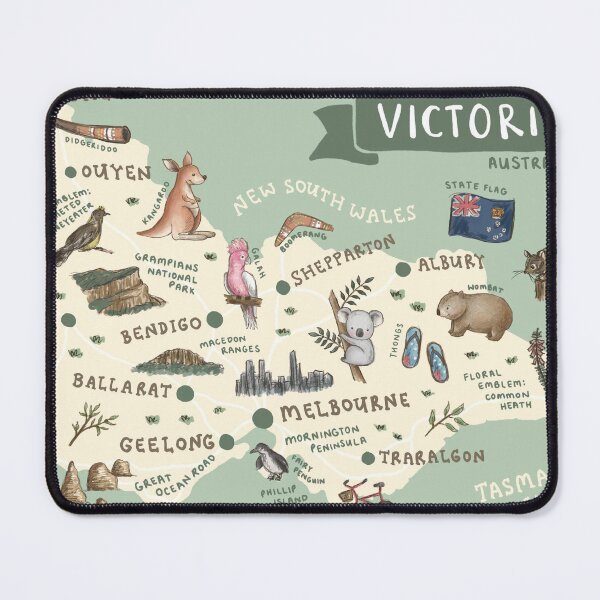 Item preview, Map of Victoria, Australia - Green designed and sold by Those Pencil Shavings.