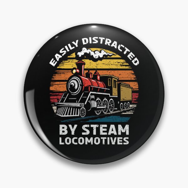 Item preview, Easily Distracted By Steam Locomotives Vintage Retro Sunset designed and sold by Dmetalx Art Apparel.