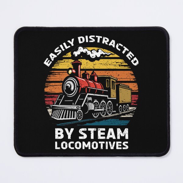 Item preview, Easily Distracted By Steam Locomotives Vintage Retro Sunset designed and sold by Dmetalx Art Apparel.
