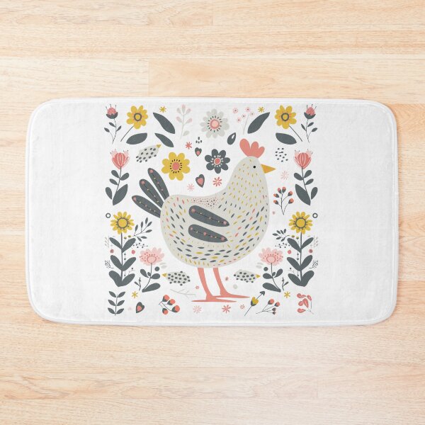 Item preview, Scandinavian Folk Art, Floral Chicken designed and sold by xiao xuans.