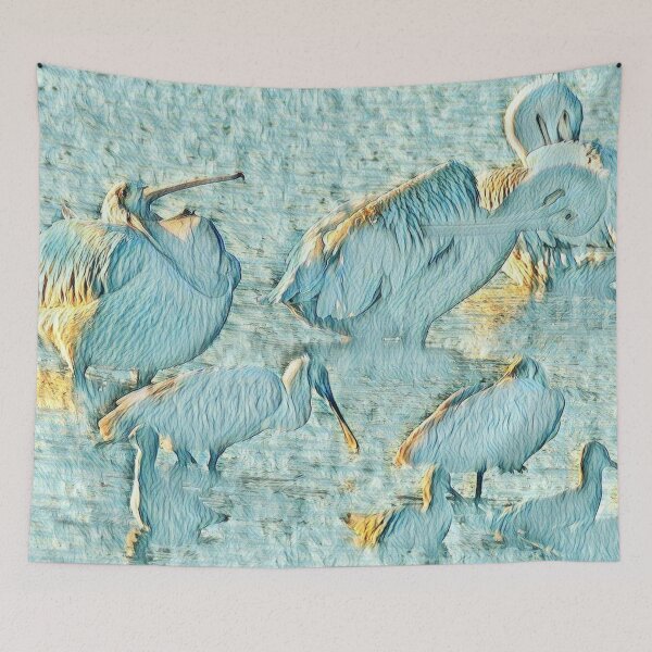 Item preview, Textured Impressionist Pelicans by the Water designed and sold by Sean McElroy.