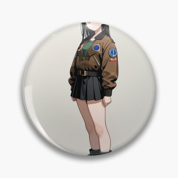 Item preview, Fashion - Woman in Brown Bomber Jacket Pleated Skirt Combat Boots designed and sold by AnimeShin.