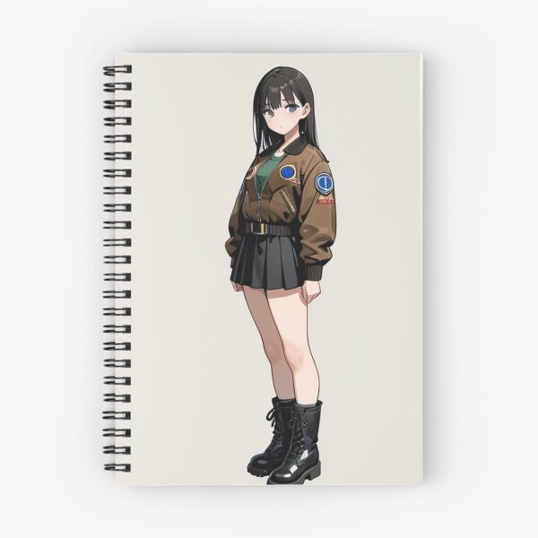 Item preview, Fashion - Woman in Brown Bomber Jacket Pleated Skirt Combat Boots designed and sold by AnimeShin.