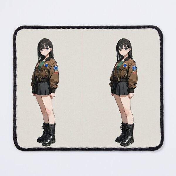 Item preview, Fashion - Woman in Brown Bomber Jacket Pleated Skirt Combat Boots designed and sold by AnimeShin.