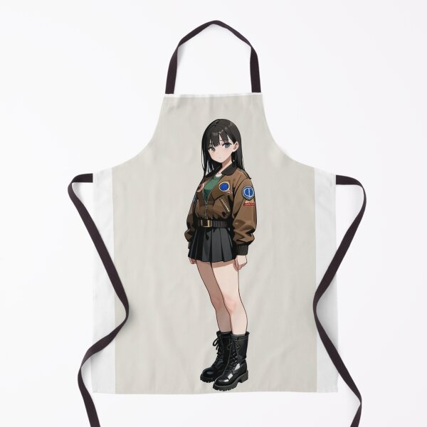 Item preview, Fashion - Woman in Brown Bomber Jacket Pleated Skirt Combat Boots designed and sold by AnimeShin.