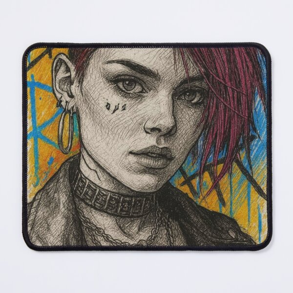 Item preview, Pink Punk Portrait designed and sold by SoignierBeckett.