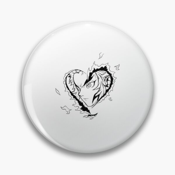 Item preview, Flame Hashira face framed inside a flaming heart designed and sold by Deviantfant.