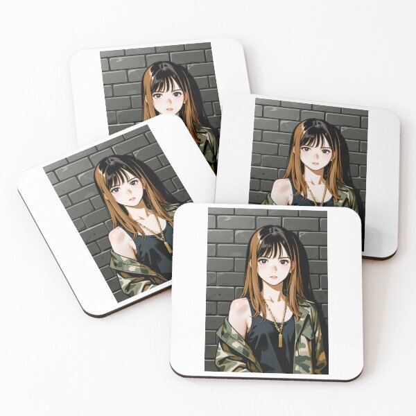 Item preview, Fashion - Woman in Camo Camo Jacket Tank Top Gold Chain Anime Variant 2 designed and sold by AnimeShin.