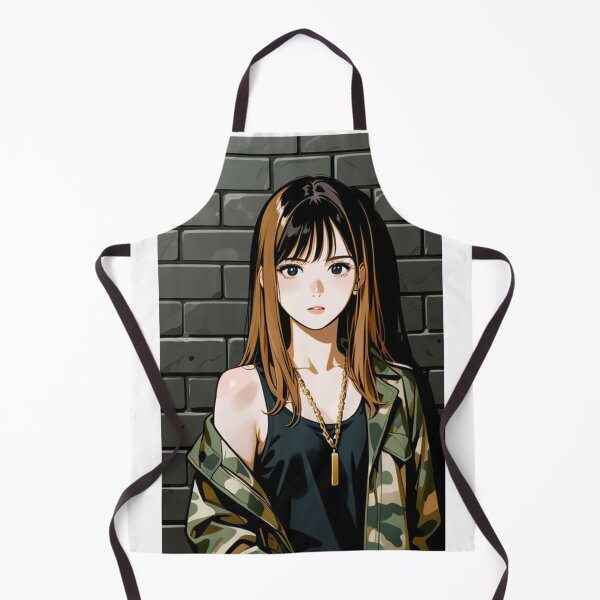 Item preview, Fashion - Woman in Camo Camo Jacket Tank Top Gold Chain Anime Variant 2 designed and sold by AnimeShin.