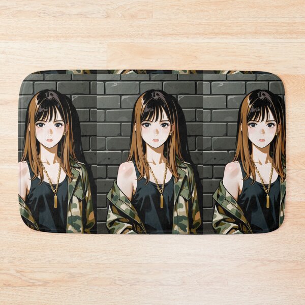 Item preview, Fashion - Woman in Camo Camo Jacket Tank Top Gold Chain Anime Variant 2 designed and sold by AnimeShin.