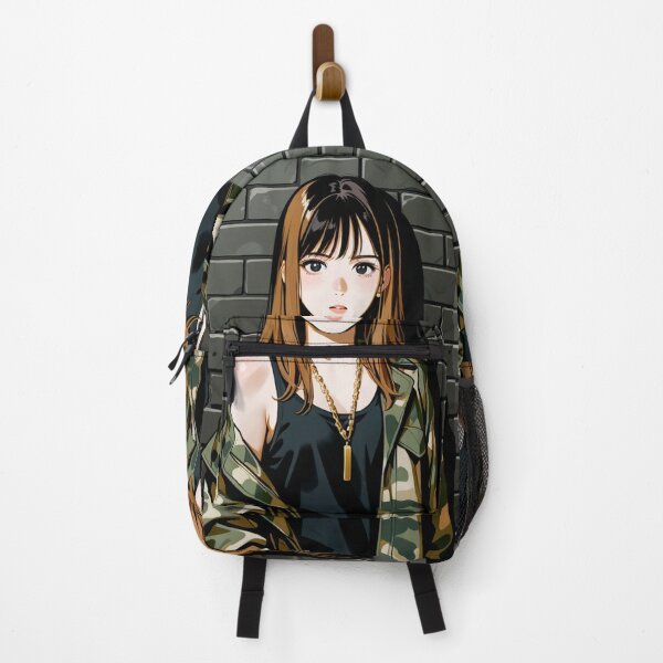 Item preview, Fashion - Woman in Camo Camo Jacket Tank Top Gold Chain Anime Variant 2 designed and sold by AnimeShin.