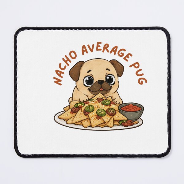Item preview, Nacho Average Pug | Cute Funny Pug Pun Sticker for Dog Lovers designed and sold by Bud the Pug & Friends .