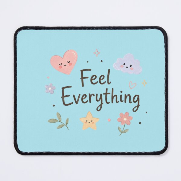 Item preview, Feel Everything Cute Mental Health Quote | Pastel Heart Cloud Flower Kawaii Design designed and sold by Sanika arts .