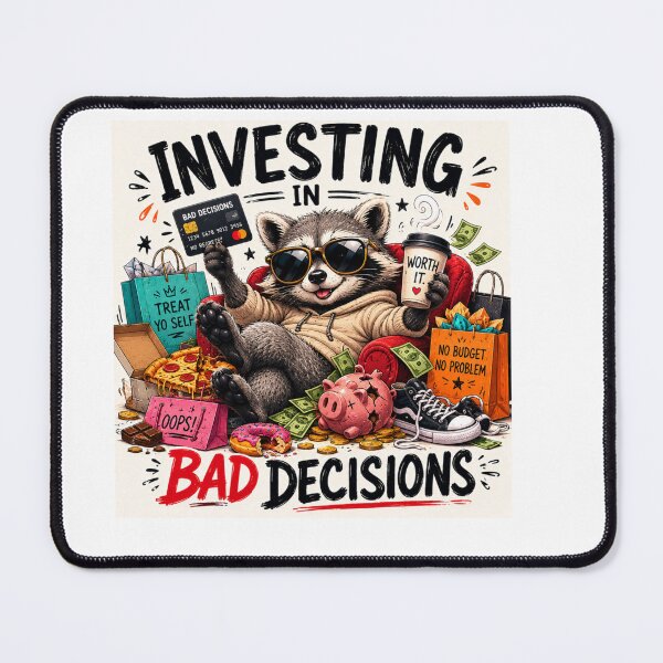 Item preview, Investing In Bad Decisions – Funny Raccoon Humor Design designed and sold by MotylekAnia.