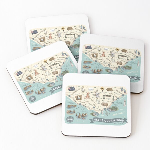 Item preview, Map of the Great Ocean Road, Australia - Teal designed and sold by Those Pencil Shavings.