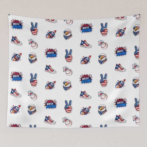 Item preview, Red White Boom America 250 Stickers – Fun USA Celebration Pack designed and sold by Ewa Miller.