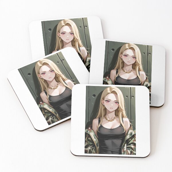 Item preview, Fashion - Woman in Camo Camo Jacket Tank Top Gold Chain Anime Variant 3 designed and sold by AnimeShin.