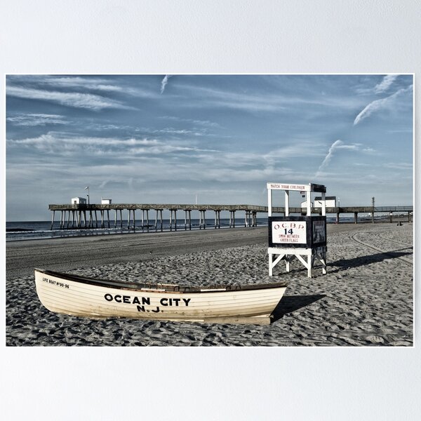 Vista previa del artículo con la obra «La playa en Ocean City, NJ», diseñado y vendido por James DeFazio.
