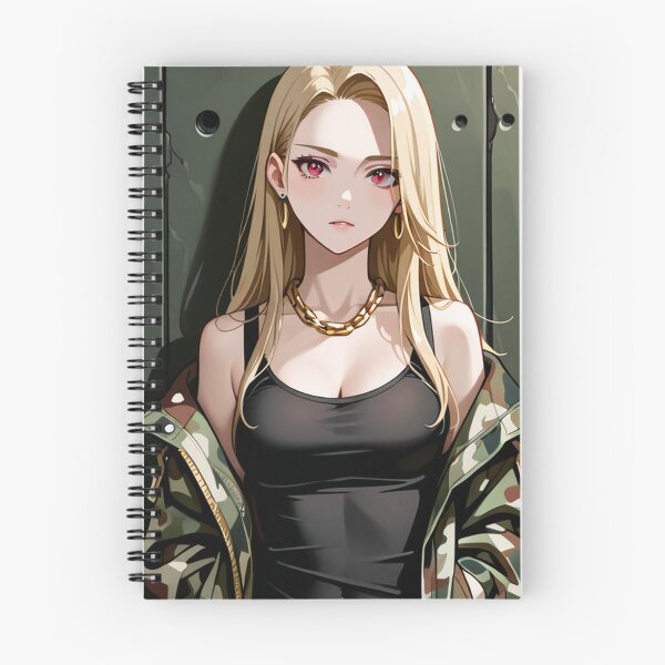 Item preview, Fashion - Woman in Camo Camo Jacket Tank Top Gold Chain Anime Variant 3 designed and sold by AnimeShin.