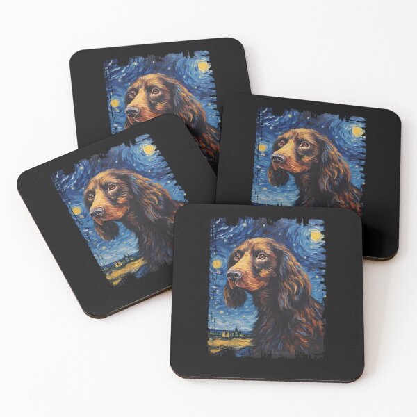 Item preview, Funny Field Spaniel Starry Night Illustration Mom Dad Kids designed and sold by rafaeltto.