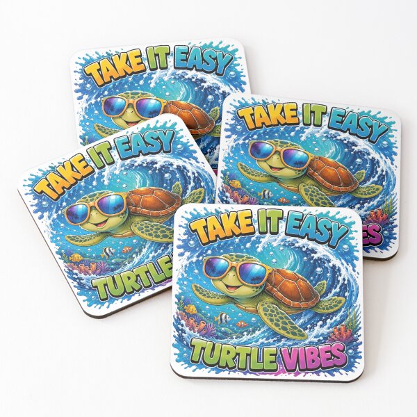 Item preview, Take It Easy Turtle Vibes Cute Sea Turtle Cartoon T-Shirt designed and sold by M.Store.