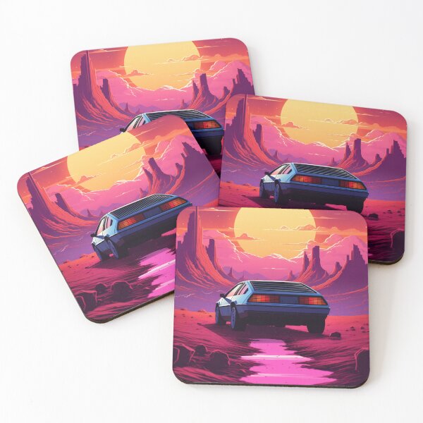 Item preview, The futuristic retro landscape of the 80s. Illustration of the moon and car in retro style. Suitable for the design of the 80s style designed and sold by anytka.