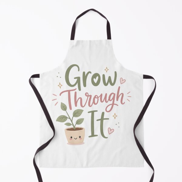 Item preview, Grow Through It Cute Plant Motivation Design | Positive Mental Health Quote | Kawaii Botanical Illustration designed and sold by Sanika arts .