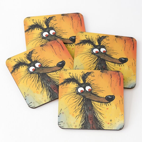 Item preview, A cartoon version of the dog, emotive body language, spiky mounds, frayed designed and sold by anytka.